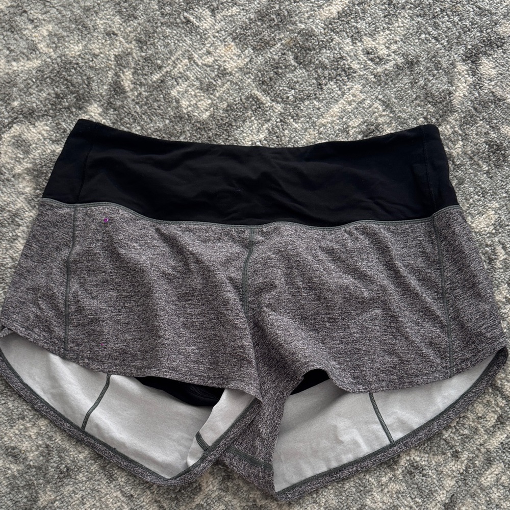 lululemon athletica Black and Gray Athletic Shorts